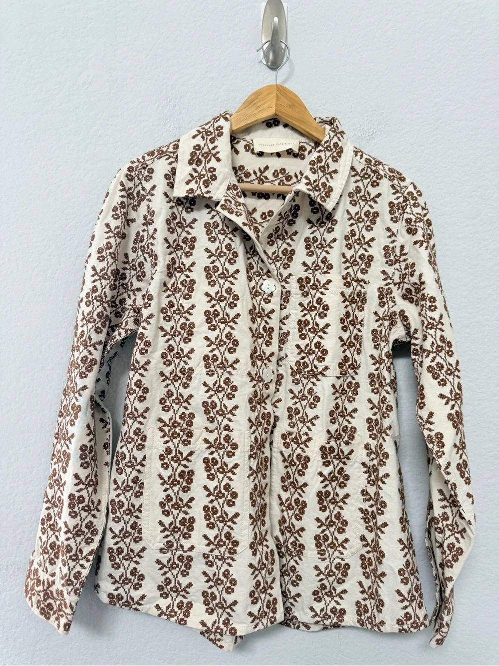 Loeffler Randall Kennedy Embroidered Jacket Cream - Picture 4 of 6